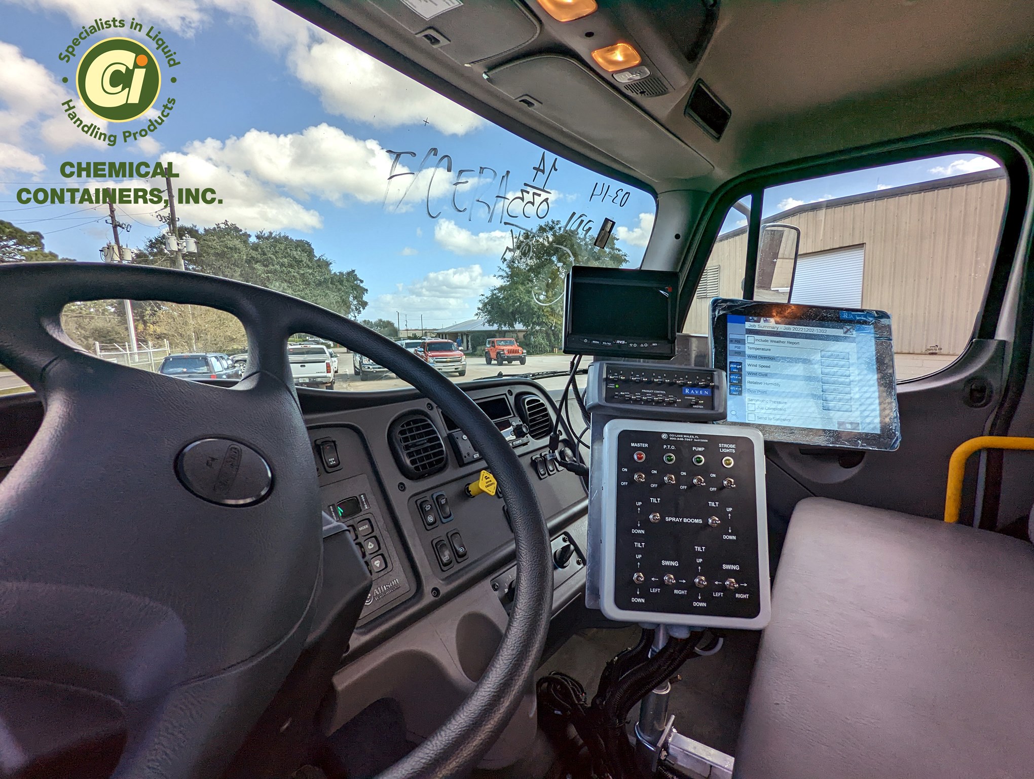 Railroad herbicide spraying truck from CCI side view